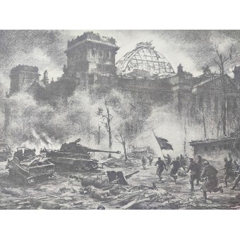 Storming of the Reichstag drawing by V.V. Bogatkin. Espenlaub militaria