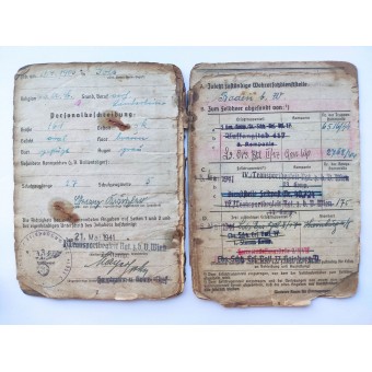 The Soldbuch issued to private from transport unit. Espenlaub militaria