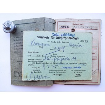 The Wehrpass issued to Rudolf Krempez whos brother lost his home during the air-raid. Espenlaub militaria