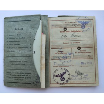 Ensimmäisen maailmansodan veteraanille annettu mehrpass. Espenlaub militaria