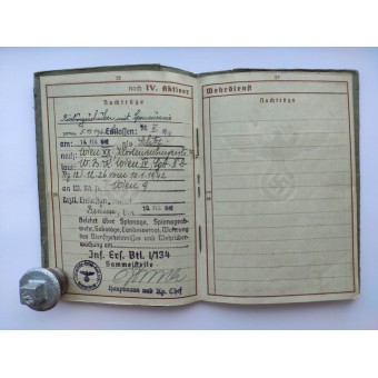 WeRpass emitido a Rifleman del Regimiento de Infantería 134 - Campaña Francesa 1940. Espenlaub militaria