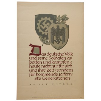 3rd Reich WW2 German propaganda poster.. Espenlaub militaria