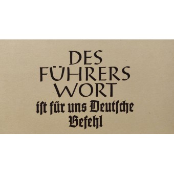 WW2-Propagandaplakat - Für uns Deutsche ist das Wort des Führers ein Befehl. Espenlaub militaria