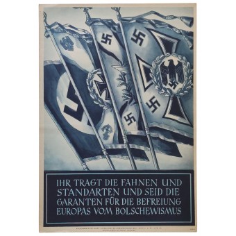 Llevas las banderas y estándares y usted son los garantes para la liberación de Europa desde el bolchevismo.. Espenlaub militaria