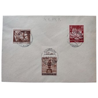 Briefumschlag mit Stempeln für das Datum 4.4.44. Espenlaub militaria