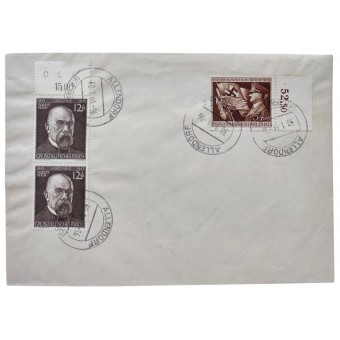 Ensimmäisen päivän kirjekuori, jossa Hitler- ja Robert Koch -merkit, 1943-1944.. Espenlaub militaria