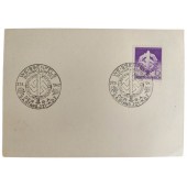 1ste dag postkaart met poststempel en postzegel gewijd aan SA gebeurtenissen in 1942
