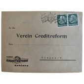 Пустой конверт кредитреформ со специальным штампом SA, погашенный 23.2.38