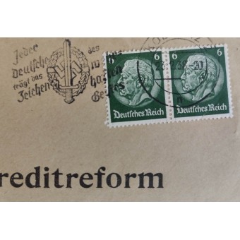 Enveloppe vide de créances créée avec un timbre SA daté de 23.3.38. Espenlaub militaria