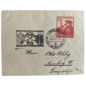 Lege enveloppe van de 1e dag gedateerd 20 april 1940