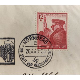 Tomt kuvert av den 1:a dagen daterat den 20 april 1940.. Espenlaub militaria