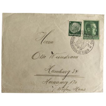 Ensimmäisen päivän kirjekuori kahdella postimerkillä natsijuhlapäivään vuonna 1938. Espenlaub militaria
