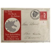 Kuvert för den första dagen den 20 april 1938