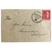 Ensimmäisen päivän kirjekuori, jossa on postimerkki vuodelta 1938 Wienistä.