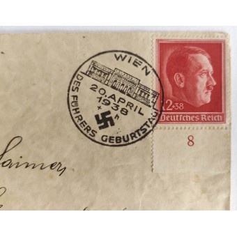 Briefumschlag des ersten Tages mit Briefmarke von 1938 aus Wien. Espenlaub militaria
