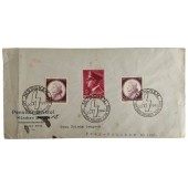 Briefumschlag des ersten Tages mit Hitler- und Mozart-Stempel, 20. April 1942
