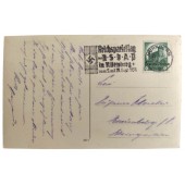 Täytetty postikortti NSDAP:n puoluepäivää varten Nuernbergissä vuonna 1934.