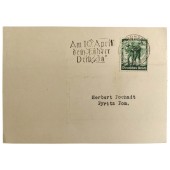 Cartolina postale primo giorno per il 10 aprile 1938, quando l'Austria diventa uno stato della Germania
