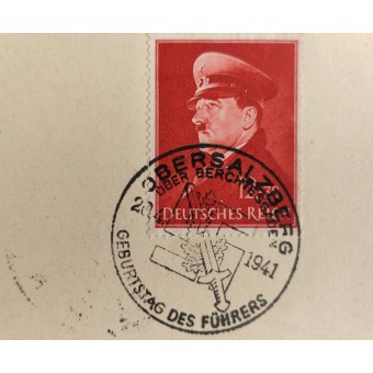 Postal de primer día para el cumpleaños de Führer en 1941. Espenlaub militaria