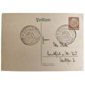 Ensimmäisen päivän postikortti SA:n urheilukilpailuihin Berliinissä vuonna 1937.