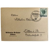 Ensimmäisen päivän postikortti päivämäärällä 20. huhtikuuta 1938.