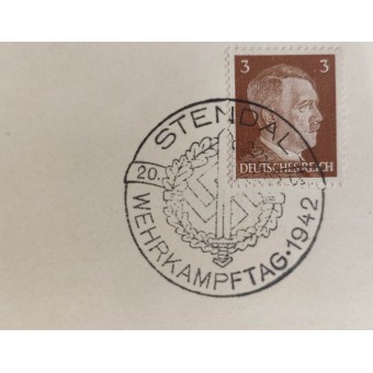 Ensimmäisen päivän postikortti leimalla SA Wehrkampftag 1942. Espenlaub militaria