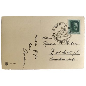 Carte postale danniversaire de Hitler pour le 20 avril 1937. Espenlaub militaria