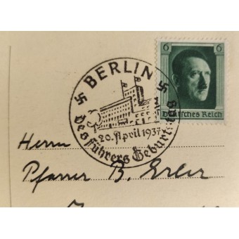 Hitlers birthday postcard for April 20, 1937. Espenlaub militaria