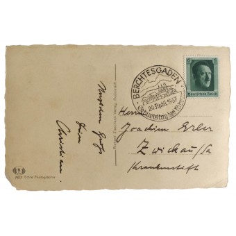 Postal de cumpleaños de Hitler para el 20 de abril de 1937 - Berchtesgaden. Espenlaub militaria