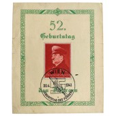 Briefkaart van de 1e dag met Hitlers poststempel en 1941 gedateerd