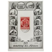 Briefkaart voor Fuehrers 50ste verjaardag 1889 - 1939