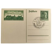 Carte postale avec le timbre pour la journée du parti du reich du NSDAP à Nürnberg en 1938