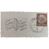 Petite carte du premier jour avec timbre SA et date 7.3.38