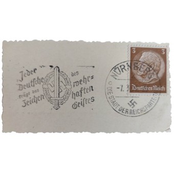 Tarjeta pequeña del primer día con SA Stamp en él y Fecha 7.3.38. Espenlaub militaria