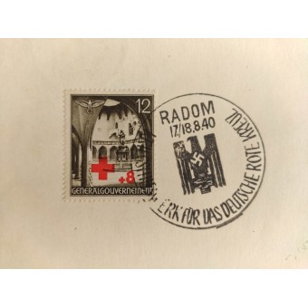 La prima carta giorno con il timbro postale DRK GeneralGouvernement 17-18.8.40. Espenlaub militaria