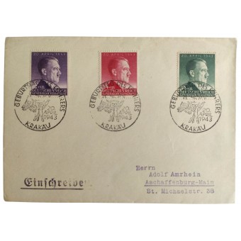 The first day envelope with Hitler postmarks for his birthday in 1943. Espenlaub militaria