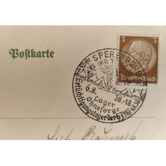 Ensimmäisen päivän postikortti, joka on omistettu HJ Fitness Lager Sperenbergille. Espenlaub militaria