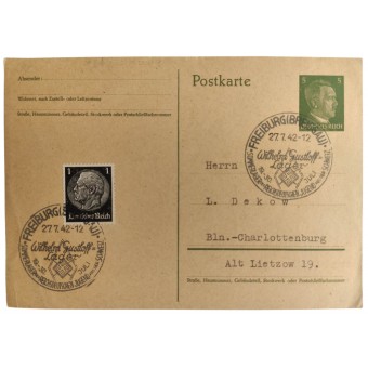 La postal del primer día dedicada al campamento de verano de HJ en 1942.. Espenlaub militaria