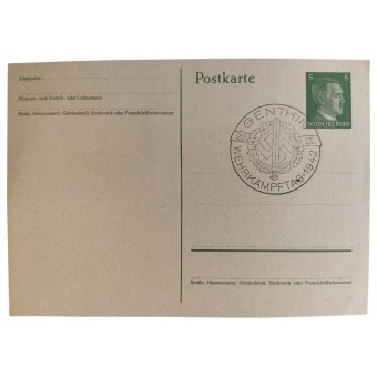 La cartolina del primo giorno con un bel francobollo con un distintivo SArt Sport su di esso. Espenlaub militaria