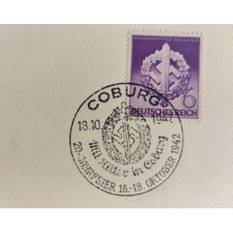 Ensimmäisen päivän postikortti postmark Wehrkampftage der sa 1942. Espenlaub militaria