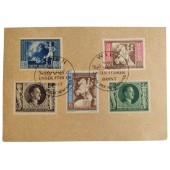 La prima cartolina postale giornaliera con timbri postali per il compleanno di Hitler nel 1943 a Vienna