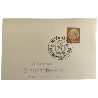 La carte postale de premier jour avec le timbre ReichspariTag daté de 1937. Espenlaub militaria