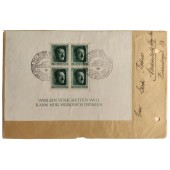Lettera di propaganda del Terzo Reich con timbro postale di Hitler e francobollo del 20 aprile