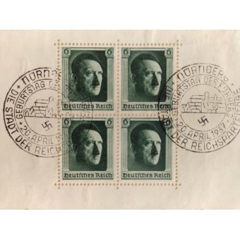 Third Reich propaganda letter with Hitler postmark and April 20 stamp. Espenlaub militaria