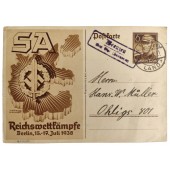 Открытка СА Третьего Рейха - соревнования в Берлине в 1938 году