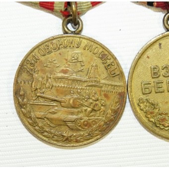 WW2 Medailles Bar: Medaille voor de verdediging van Moskou en voor de opname van Berlijn.. Espenlaub militaria