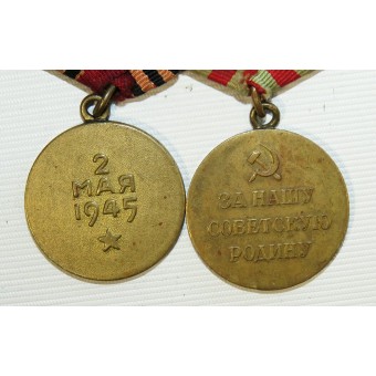 WW2 medallas barra: Medalla por la Defensa de Moscú y para la toma de Berlín.. Espenlaub militaria