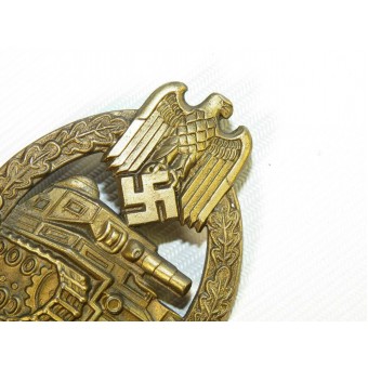 Bronze Panzerkampfabzeichen Tank assault badge. Espenlaub militaria
