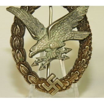 Luftwaffe Radio Operator & Air Gunner Badge av JMME & Sohn Fliegerschützenabzeichen mit Blitzbündel. Espenlaub militaria