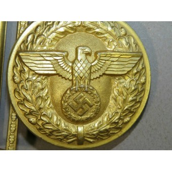 M 4/24 NSDAP Politische Leiter - Politische Leiter vergoldete Aluminiumschnalle. Espenlaub militaria